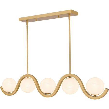 Quoizel Spherical Linear Chandelier 5 Lights Aged Brass SRI551AB